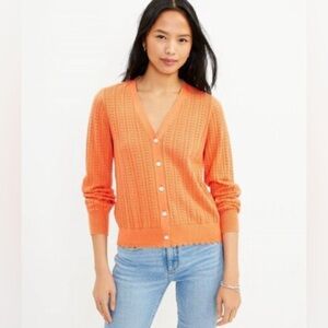LOFT Orange Women's Cardigan Sweater